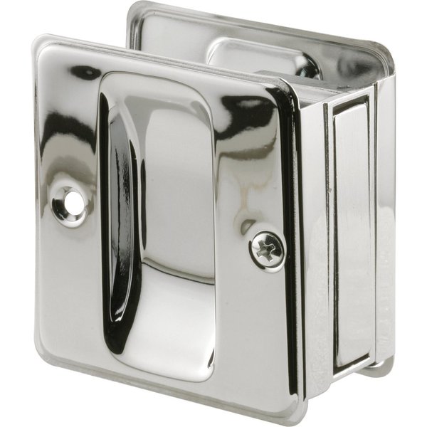 Prime-Line N 7085 Pocket Door Handle and Pull, 2-1/2 In. L X 1-3/8 In. W X 2-3/4 In. D, Solid, Chrome Plated (Single Pack)