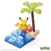 MEGA Pokemon Action Figure Building Toys Set, Pikachu's Beach Splash with 79 Pieces, 1 Poseable Character, Gift Idea for Kids