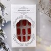 24Pcs Christmas Press on Nails Short Red Press on Christmas Nails Square Shape Acrylic Full Cover Glossy Glitter Cat-Eyes Stick on Nails for Women Holiday Cute Fake Nails Glue on Nails for Nail Art