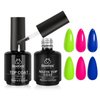 beetles Matte Coat & Top Coat 2 Pcs 15ml No Wipe Gel Glossy Mate Gel Top Coat Gel Nail Polish Mate Nail Polish Shine Effect Long Lasting Soak Off Uv LED Nail Lamp Nail Art Design Manicure Kit