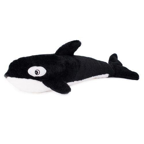 ZippyPaws Jigglerz Plush Dog Toy with Squeaker, Stuffed Toy for Tough Play, Killer Whale