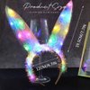 Catery Light Up Halloween Headbands Bunny Ears Headhand Glowing Bunny Costume Accessories for Women