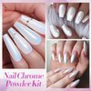 BORN PRETTY Chrome Powder Metallic Mirror Auroras Mermaid Pearl Pigment Powder Manicure Nail Art Decoration Sets 2 Boxes