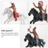 NUOBESTY Indian Model Figures, Horse Riding Plastic Indians Figurines Native American Figures Indians Figures Playset, 8 Pieces