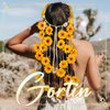 GORTIN Light up Sunflower Rave Headband LED Hippie Flower Headband Bohemian Beach Hair Band Party Costume Headdress for Women and Girls