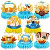 8pcs Oktoberfest Honeycomb Centerpieces ，Oktoberfest Table Centerpieces Bavaria Theme Party Supplies，Beer Festival Party Table Toppers for Oktoberfest Theme Party Table Decorations(9)