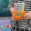 Beroxii Sidewalk Chalk Holders, 9 PCS Outdoor Chalk Play Tools, Adjustable Jumbo Chalk Rake, Chalk Clip, Sidewalk Chalk Accessories Toys Set for Kids Adults Toddlers Teachers Office Classroom and Wall