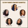 Spring Twist Hair 90strands 8 Inch Fluffy Spring Twist Crochet Hair for Springy Afro Twist Hair Distressed Soft Locs Butterfly Locs Pre-looped Crochet Synthetic Hair Extensions(#T1B/BUG)