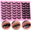 Mink Lashes Fluffy False Eyelashes Natural Look 14-17mm Cat Eye Lashes Pack, 5D Wispy Curly Fake Lashes by TNFVLONEINS - 21 Pairs 3 Styles