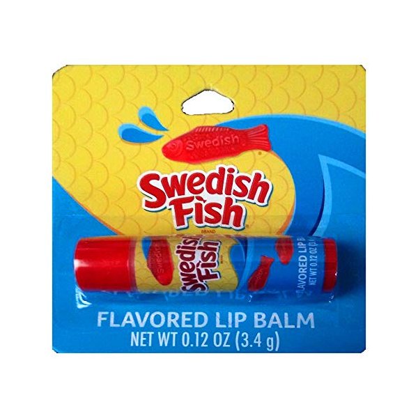 Taste Beauty (1) Stick Swedish Fish Candy Flavored Lip Balm Gluten Free - Red Tube Carded - Net Wt. 0.12 oz