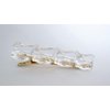 Generic 2 sizes block glass effect acrylic and metal alligator hair clip barrette (Size: 3.25), 1 Count (Pack of 1)
