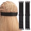 Noverlife Adjustable Elastic Band for Wigs (2 Count), Black, Wig Accessory with Silicone Strips for Non-Slip Secure Grip, Comfortable and Breathable, Removable Buckles for Easy Wear and Removal