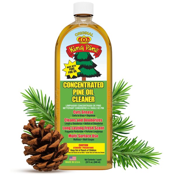 King Pine Concentrated Pine Oil Multi-Surface Cleaner Industrial Strength, Gold, 32 fl oz