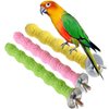 kathson Bird Perch Parrot Stand Cage Accessories Natural Wooden Stick Paw Grinding Rough-surfaced Chew Toy for Cockatiels,Cockatoo,Lorikeet,Conure,Parakeet 3 Pack (Random Color)