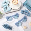 Whaline 18Pcs Dusty Blue Bridesmaid Proposal Gift Set Maid Matron of Honor Gift Hair Claw Clips Scrunchies Sunglasses for Wedding Bridal Shower Bachelorette Party Favors Supplies