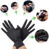 QNCIGER Hair Dye Gloves, Reusable Gloves, Professional Hair Coloring Accessories for Hair Salon Hair Dyeing and Coloring (1 Pairs,L, Black)