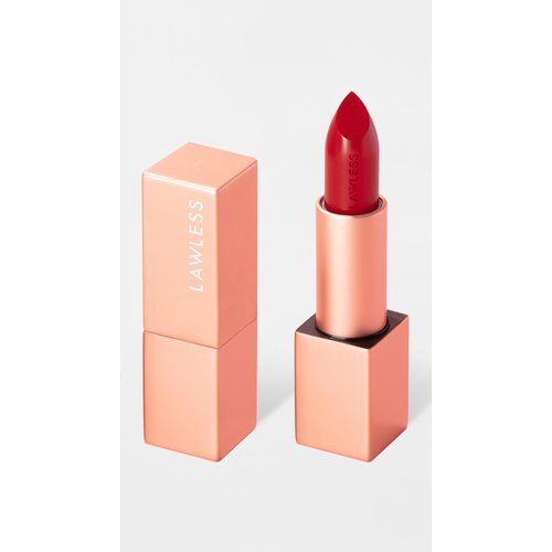 Lawless Forget the Filler Lip-Plumping Line-Smoothing Satin Cream Lipstick, Whos That Lady, Red, 0.1 Ounce