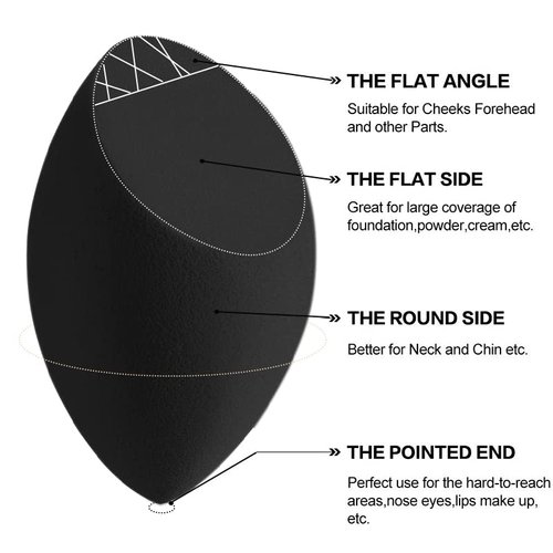 (5+5) Powder Puff Makeup Sponge Blender Beauty Face Triangle Makeup Cosmetic Puff,Latext-free Makeup Wedge Foundation Sponge Blender to Make Up Tools,Applicator Sponges (black)