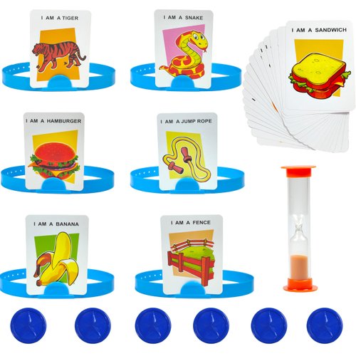 KNOWPLAYER Headbands Game Fun Guessing Game Quick Question Game Includes Headbands, Picture Cards, Scoring Coins, Sand Clock Headbands Board Game for Kids and Adult (Classic Style)