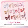 SUPWEE Crystal Cat Eye Gel Nail Polish 12 Colors Cateye Magnetic Nail Polish Gel Silver Nude Pink Cats Eye Gel Polish with Magnetic Stick Christmas Nail Art Manicure Salon DIY Home Gift for Women