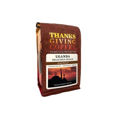 Thanksgiving Coffee "Delicious Peace, Uganda - Dark Roast" Dark Roasted Shade Grown Whole Bean Coffee - 12 Ounce Bag