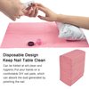 LXIANGN 125PCS Disposable Nail Art Table Towels Mat 13" X 17" Waterproof 3 Ply Nail Art Mat Paper Sheet Clean Pads Tattooing Table Mat Nail Table Cover Tattoo Supplies (Pink)