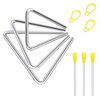 EASTROCK Triangle Instrument 3 Packs 4 5 6 Inch Percussion Instrument Set Hand Percussion Triangles with Striker