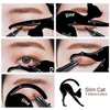2 in 1 Cat Shape Eyeliner Template Stencil Smoky Eyeshadow Applicators Eyeliner Plate Matte PVC Material Professional Multifunction Black Cat Shape Eye liner & Eye Shadow Guide Template　 (1pack)