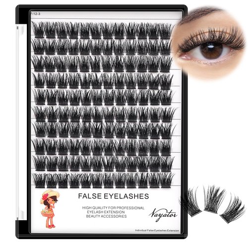 Vayator Single Size False Eyelashes DD Curl 8mm/10mm/12mm/14mm/16mm/18mm/20mm To Choose Professional Makeup Cluster Grafting False Eyelashes Individual Extension (DD Curl-18mm)