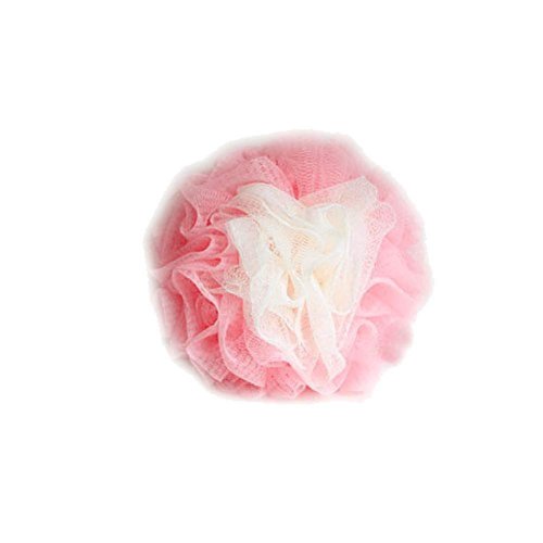 LISSOMPLUME Bath Shower Sponge Loofah Mesh Pouf Brush Ball Exfoliating Accessory Pink Color