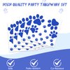 41PCS Blue Dog Paw Prints Birthday Party Supplies Include Plates Napkins Tablecloth Pet Party Decorations for Puppy Theme Party Picnic Baby Shower