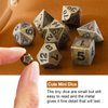 Kabinka Mini DND Dice Set, D100 Hollow Metal Dice Necklace, 7PCS Tiny D&D Dice with Keychain for Dungeons and Dragons, RPG, Portable Dice Case(Bronze)