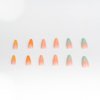 24Pcs Press on Nails Medium,French Oval Fake Nails,Tips Acrylic False Nails Full Cover Gradient False Nails for Women and Girls