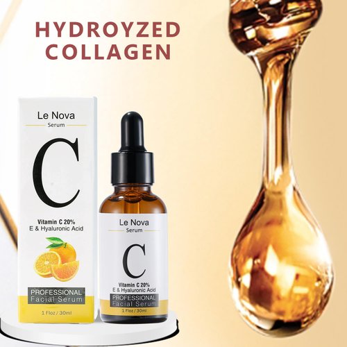 Le Nova Vitamin C Face Serum Skin Care - Anti Aging With Hyaluronic Acid,Ferulic Acid, Brightening Serum