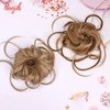 HOOJIH Messy Bun Hair Piece, Super Long Tousled Updo Hair Bun Extensions Wavy Hair Wrap Ponytail Hairpieces Hair Scrunchies with Elastic Hair Band for Women HB007 Grace - Blonde Mixed
