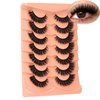 False Eyelashes Fluffy Mink Lashes Long Full Eyelashes 200D Wispy Thick Russian Strip Lashes Cat Eye Volume Lash Strips D Curl Dramatic 7 Pairs Fake Lash Extensions by Boahankuke