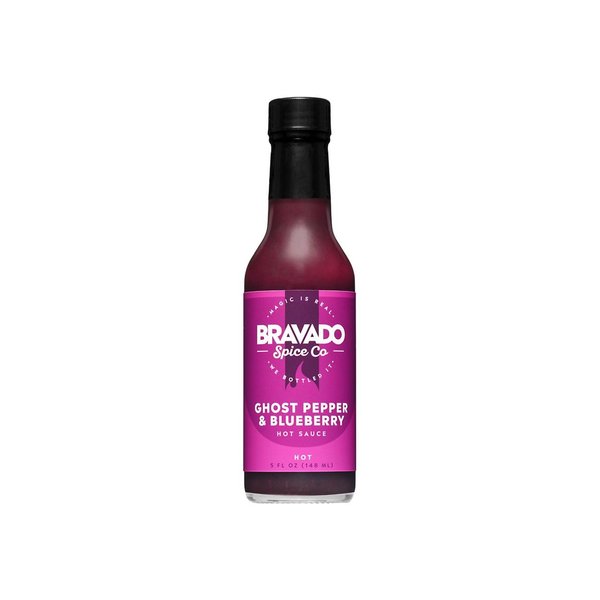 Ghost Pepper and Blueberry Hot Sauce By Bravado Spice FEATURED ON HOT ONES Gluten Free, Vegan, Low Carb, Paleo Hot Sauce All Natural 5 oz Hot Sauce Bottle Award Winning Gourmet Hot Sauce