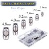 KINGOU 155pcs Stainless Steel Ball Chain Connector Clasps Fits for 1.6/2.0/2.4/3.2/4.0/4.8mm Beaded Ball Chain