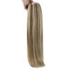 Sunny Highlights Weft Hair Extensions Real Human Hair Light Brown Blonde Sew in Extensions Straight Human Hair Extensions Weft Highlights Sew in Hair Extensions Real Human Hair Bundle 16in 100g