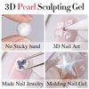 Double Rhythm 3D Nail Gel Pearl Solid Sculpting Gel for Nail Art Non-Sticky Hard Gel for Building Carving Molding Nail Extension Soak Off UV/LED Nail Art Salon Home DIY 0.5 Oz (Silk 01)