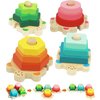 WOOD CITY Stacking Toys for Toddlers 1-3, Montessori Shape Sorter Baby Toys 12-18 Months, Wooden Block Educational Puzzle Toys for Boys Girls 1 2 3 4 Year Old Preschool Learning Gifts