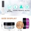 Silver and Purplish Red Holographic Chunky Glitter Cosmetic Body Hair Face Eye Nail for Festival Carnival Concert Beauty Rave Accessories Different Shapes 4 Pots 32g/1.12oz+ Quick Dry Primer Glue Gel