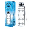 Three Drops of Life Time Marked Water Bottle, Clear Sports Timed Water Bottle 32 oz, Best for Measuring Water Intake, Tritan BPA-Free One Liter Water Bottle Tracker