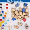 AMENON 24 Pack Hanukkah Wooden Dreidel, 3 Inch Blank Natural Wooden Chanukah Dreidel DIY Project Painted for Hanukkah Party Games Hanukkah Decorations