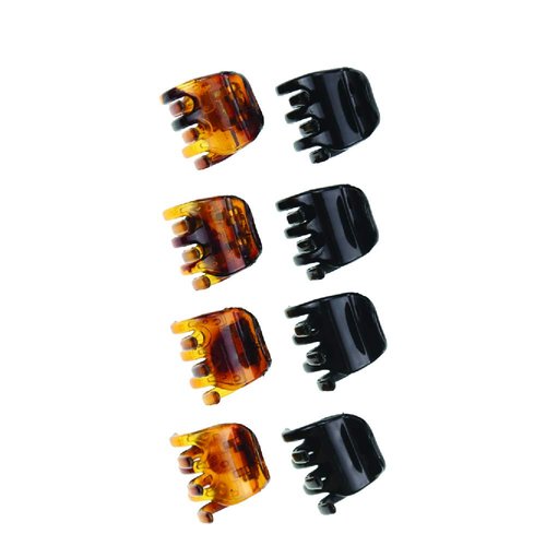 Women Crystal Plastic Hair Claw for thin to medium thick hair, Beauty Basic Jaw Clips,8 Pieces count.…
