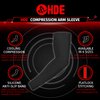 HDE Arm Sleeves for Men Women, Compression Sleeve Arm UV Protection Basketball Baseball Football Black - L