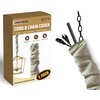 Royal Designs, Inc. CC-1-LB Beige Cord & Chain Cover 4' Linen Fabric Touch Fastener, Linen Beige