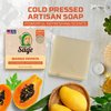 Age of Sage All Natural Bar Soap for Women - Cold Processed Vegan Soap w/Glycerin for Skin Care, Thanksgiving or Birthday Gifts for Women, Mango Papaya, Single Bar