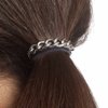 3 Pcs Bracelet Hair Ties Metal Chain Hair Bands Elastic Hair Ropes Ponytail Holder Hair Jewelry Accessories for Women and Girls (Silver)