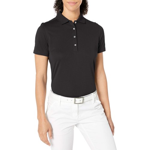 Callaway Women's Golf Short Sleeve Core Performance Polo Shirt, Black, Small